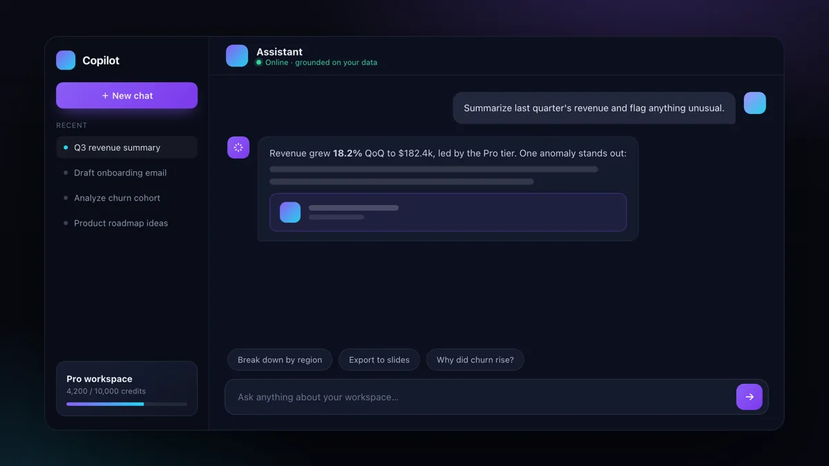 AI Assistants & Chat — modern interface design demo